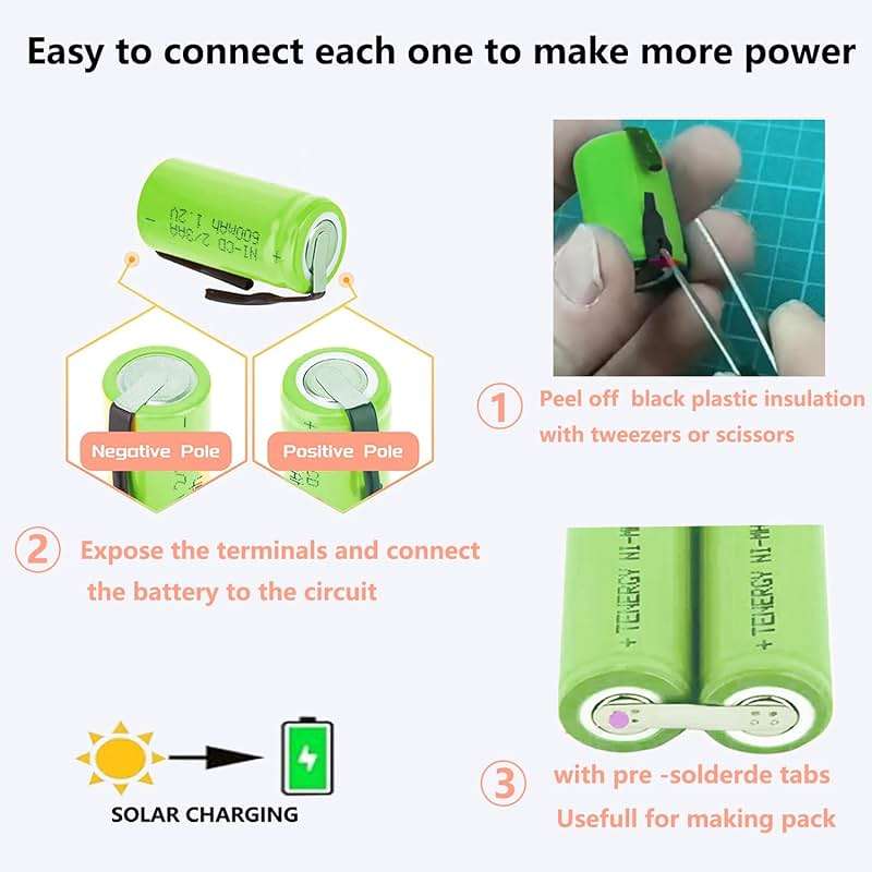 Odstore AA Ni-Cd 1.2V 2/3AA 600mAh Rechargeable Battery - 6pcs Green - Image 3
