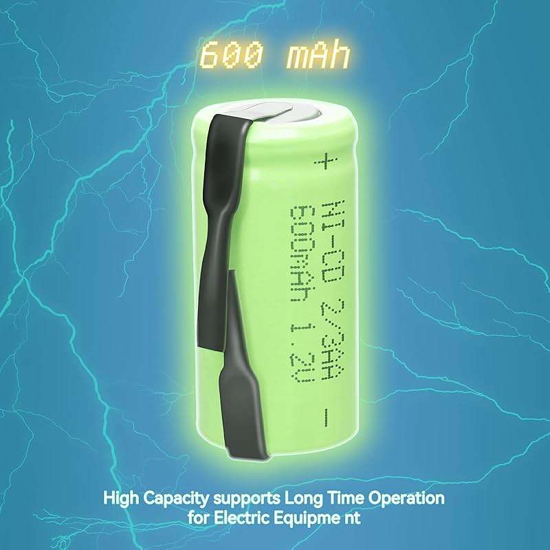 Odstore AA Ni-Cd 1.2V 2/3AA 600mAh Rechargeable Battery - 6pcs Green - Image 7