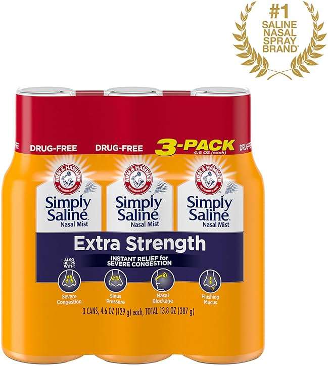 Simply Saline Extra Strength for Severe Congestion Relief Nasal Mist: 4.6oz 3-Pack - Image 2