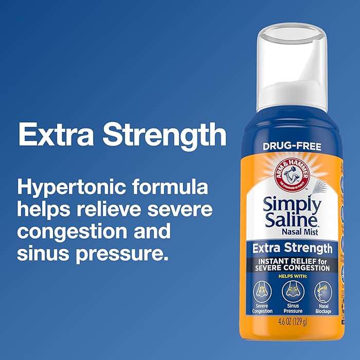 Simply Saline Extra Strength for Severe Congestion Relief Nasal Mist: 4.6oz 3-Pack - Image 3