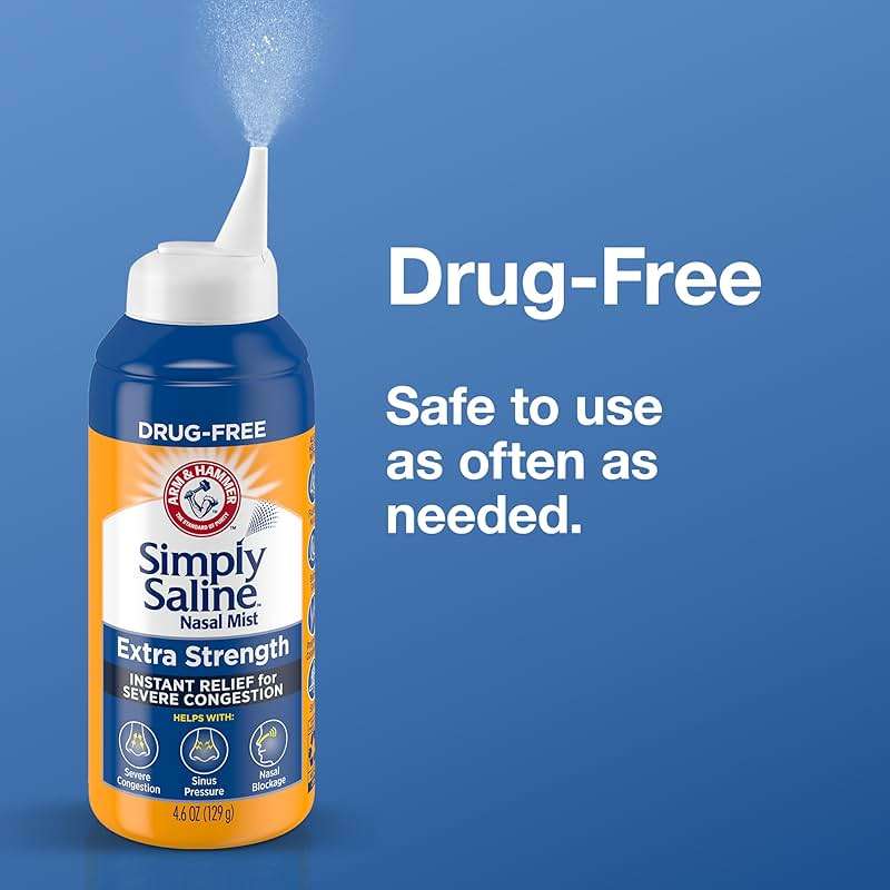 Simply Saline Extra Strength for Severe Congestion Relief Nasal Mist: 4.6oz 3-Pack - Image 8