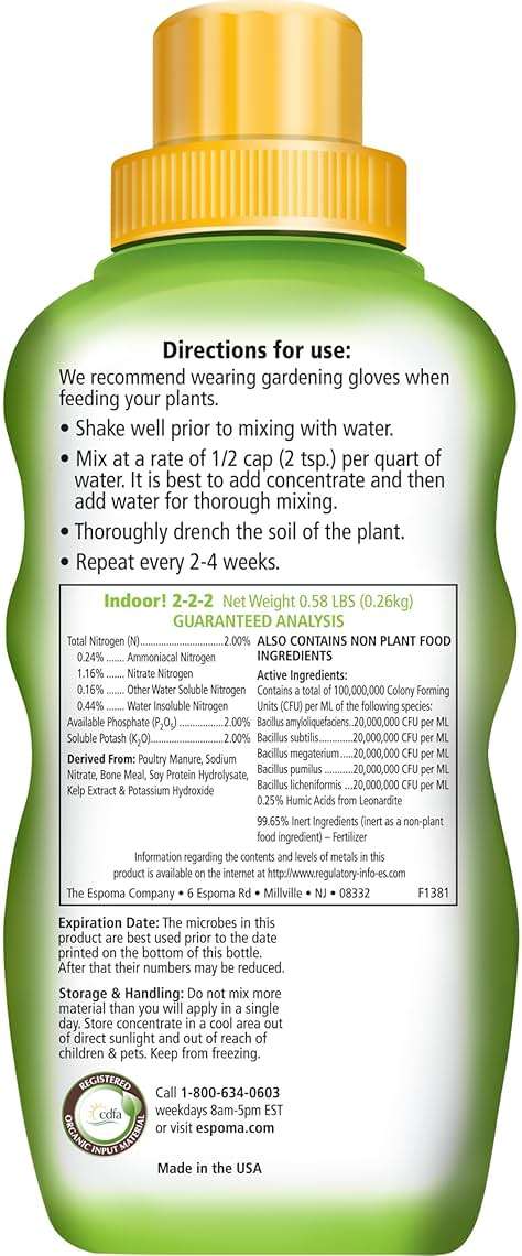 Espoma Organic 8 Ounce Concentrated Indoor! Plant Food - Indoor Plant Fertilizer for Large & Small Plants Like Pothos, Fiddle Leaf Fig, Monstera, Snake & Palms - Image 3