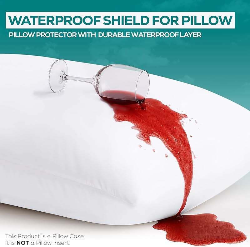 Set of 2 Pillow Protectors with Zipper Queen Size, Bed Bug and Dust Mite Proof Pillow Covers, Ultra Soft Pillow Encasements, Moisture Wicking and Waterproof Pillow Cases by Utopia Bedding (White) - Image 4