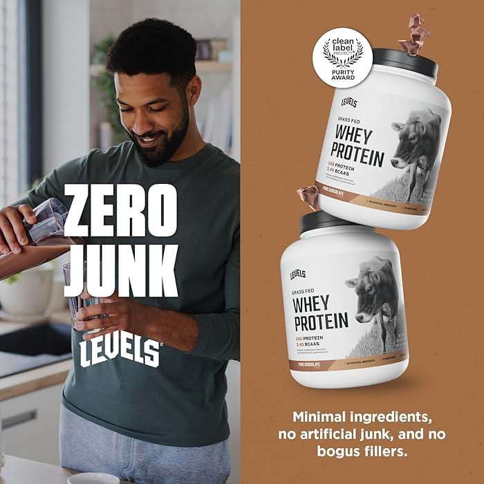 Levels Grass Fed Whey Protein Powder, No Artificials, 24G of Protein, Pure Chocolate, 5LB - Image 6
