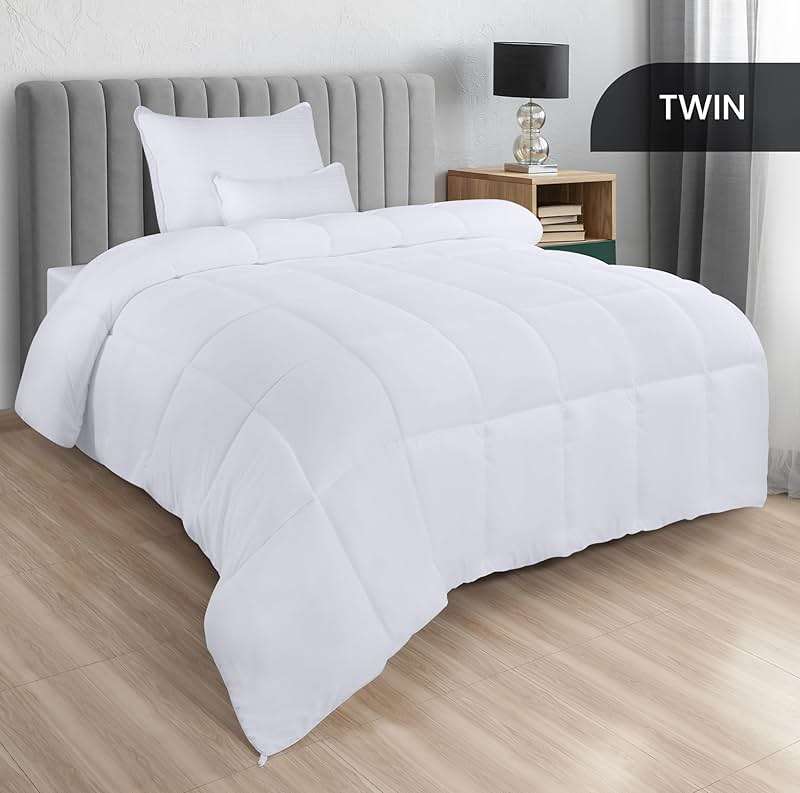 Utopia Bedding Comforter Twin Size 64 x 88 Inches, All Season Duvet Insert, Down Alternative Box Stitched Bed Comforter with Corner Tabs, Machine Washable - Image 3