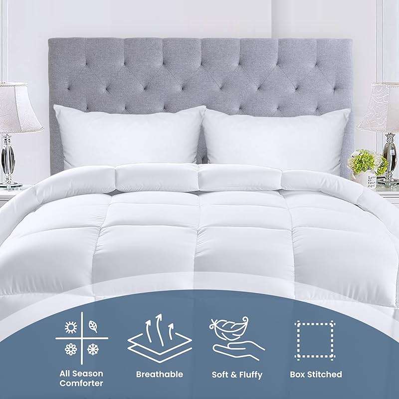 Utopia Bedding Comforter Twin Size 64 x 88 Inches, All Season Duvet Insert, Down Alternative Box Stitched Bed Comforter with Corner Tabs, Machine Washable - Image 4