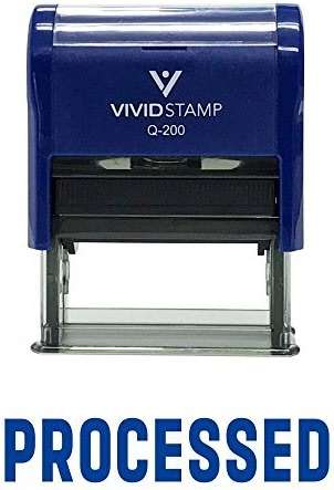 Processed Self Inking Rubber Stamp (Blue Ink) - Medium - Image 2