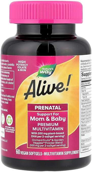 Nature's Way Alive! Complete Premium Prenatal Multivitamins for Women, Healthy Eye and Brain Development*, 60 Vegan Softgels - Image 4