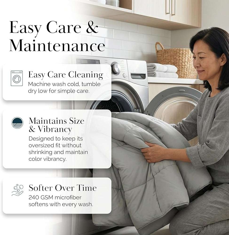 Southshore Fine Living, Inc. California King Size Comforter, Pet Hair Resistant Bedding Comforters, Oversized Down Alternative Comforter, Duvet Insert King, Hotel Bedding, Steel Grey Comforters - Image 10