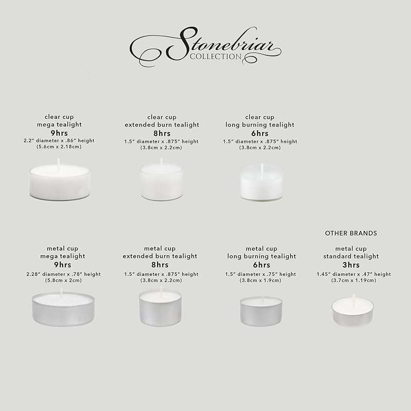 Stonebriar Unscented Long Burning White Tealight Candles, Bulk Pack, 6-7 Hour Burn Time, Smokeless Tealights for Parties, Weddings, Home, 100 Count - Image 7