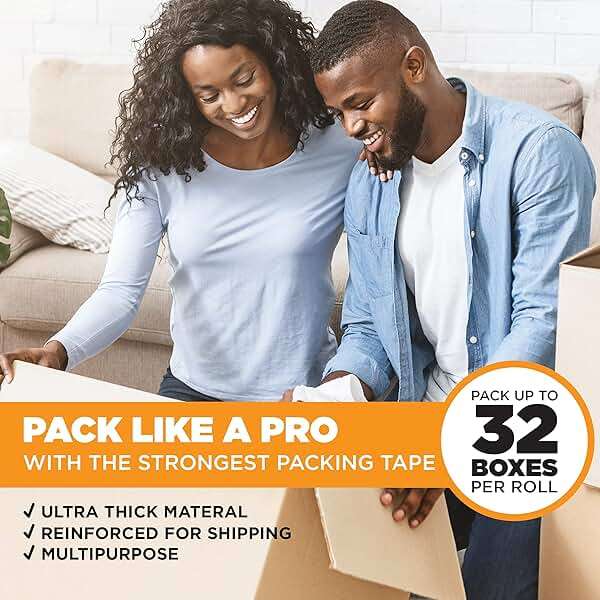 Tape King Clear Packing Tape - 60 Yards Per Roll (Pack of 6 Rolls) - Stronger & Thicker 2.7mil, Heavy Duty Adhesive Industrial Depot Tapes for Moving Packaging Shipping, Office & Storage - Image 2