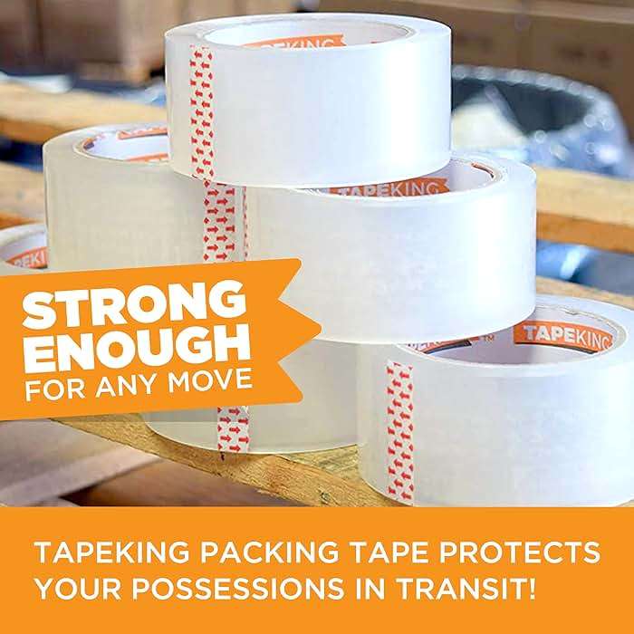 Tape King Clear Packing Tape - 60 Yards Per Roll (Pack of 6 Rolls) - Stronger & Thicker 2.7mil, Heavy Duty Adhesive Industrial Depot Tapes for Moving Packaging Shipping, Office & Storage - Image 3