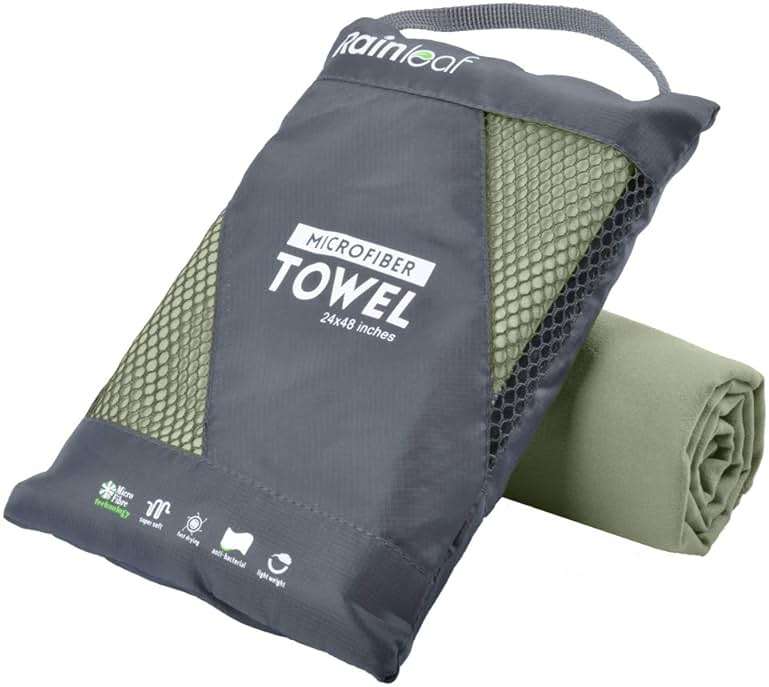 Rainleaf Microfiber Towel Perfect Travel & Gym & Camping Towel. Quick Dry - Super Absorbent - Ultra Compact - Lightweight. Suitable for Trip, Beach, Shower, Backpacking, Pool - Image 1