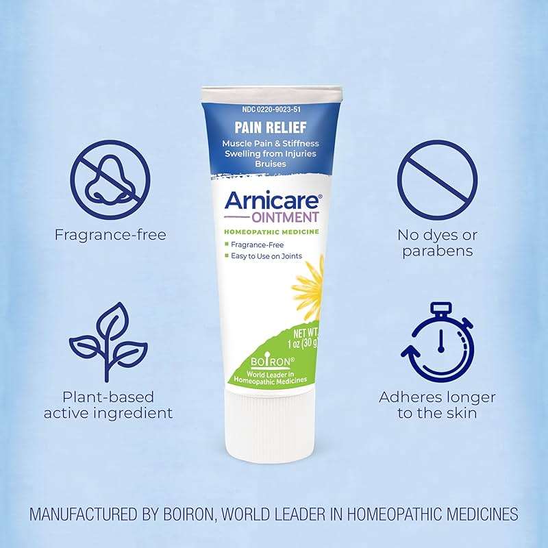 Boiron Arnicare Ointment for Relief of Joint Pain, Muscle Pain, Muscle Soreness, and Swelling from Bruises or Injury - Non-greasy and Fragrance-Free - 1 oz - Image 3
