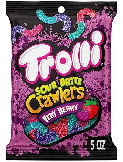 Trolli Sour Brite Crawlers, Very Berry Flavor, 5 Ounce - Image 1