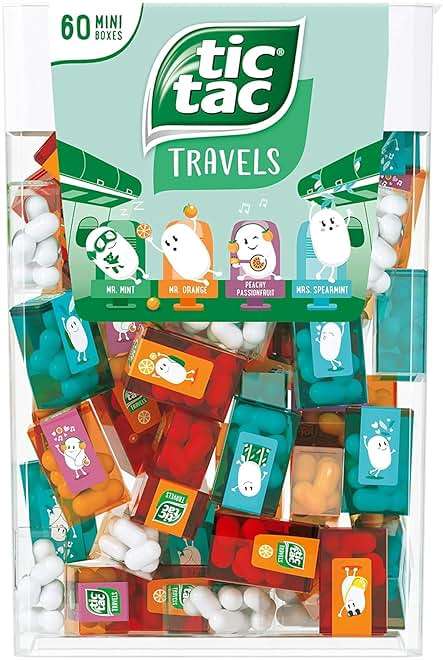 TIC TAC Box with 60 Mini Boxes (Mint, Orange, Spearmint, Peach and Passion fruit) 234g by Tic Tac - Image 1