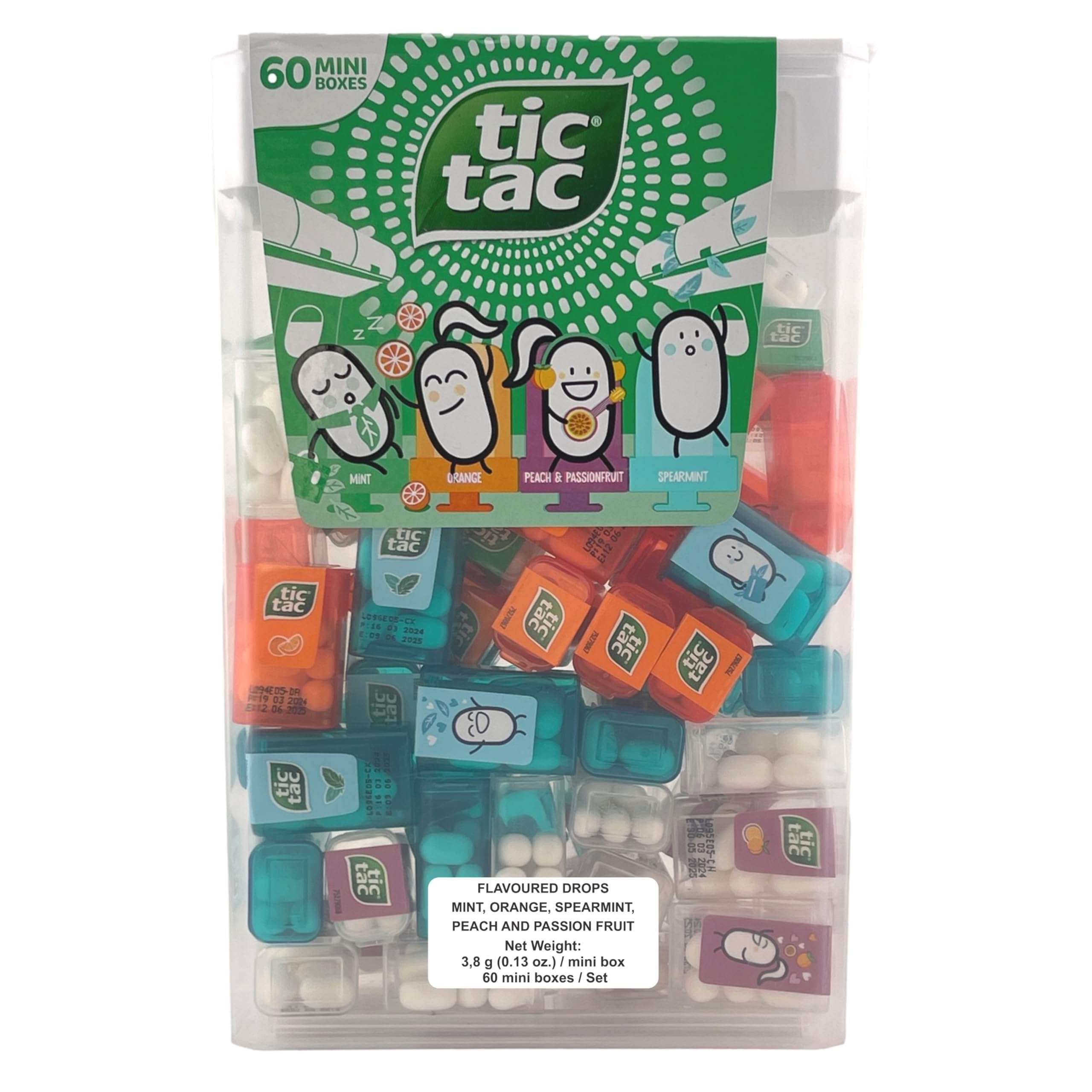 TIC TAC Box with 60 Mini Boxes (Mint, Orange, Spearmint, Peach and Passion fruit) 234g by Tic Tac - Image 2