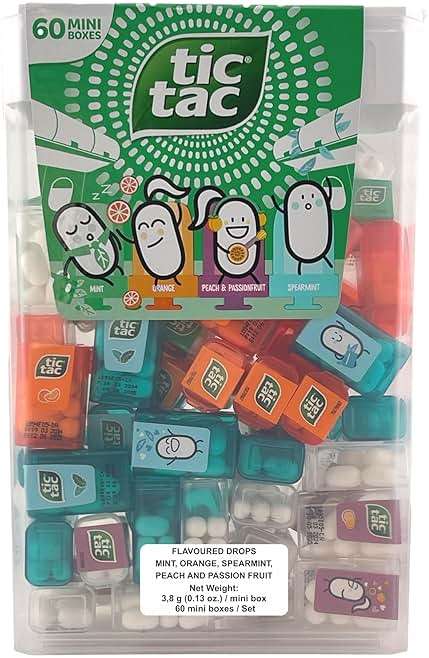 TIC TAC Box with 60 Mini Boxes (Mint, Orange, Spearmint, Peach and Passion fruit) 234g by Tic Tac - Image 2