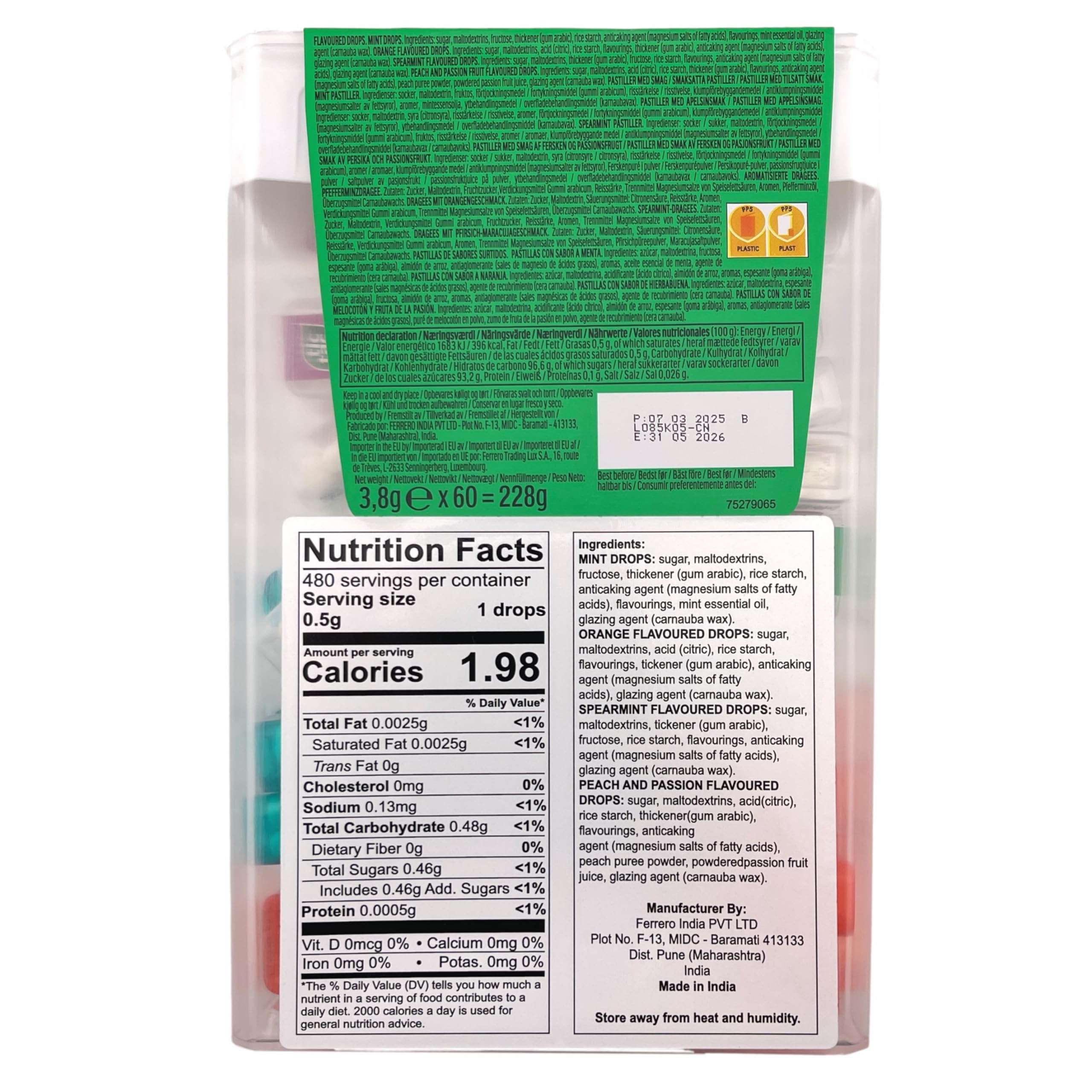 TIC TAC Box with 60 Mini Boxes (Mint, Orange, Spearmint, Peach and Passion fruit) 234g by Tic Tac - Image 4