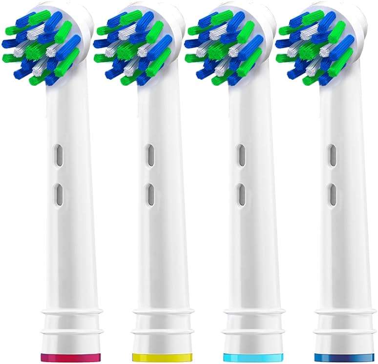 Alayna Replacement Toothbrush Heads Compatible with Oral-B Braun Electric Toothbrushes, Pack of 4 Cross-Style Brush Head Refills, Fits Most Oral-B Handles - Image 1