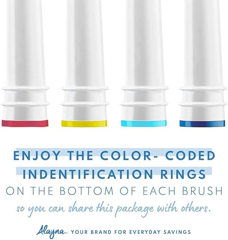 Alayna Replacement Toothbrush Heads Compatible with Oral-B Braun Electric Toothbrushes, Pack of 4 Cross-Style Brush Head Refills, Fits Most Oral-B Handles - Image 5