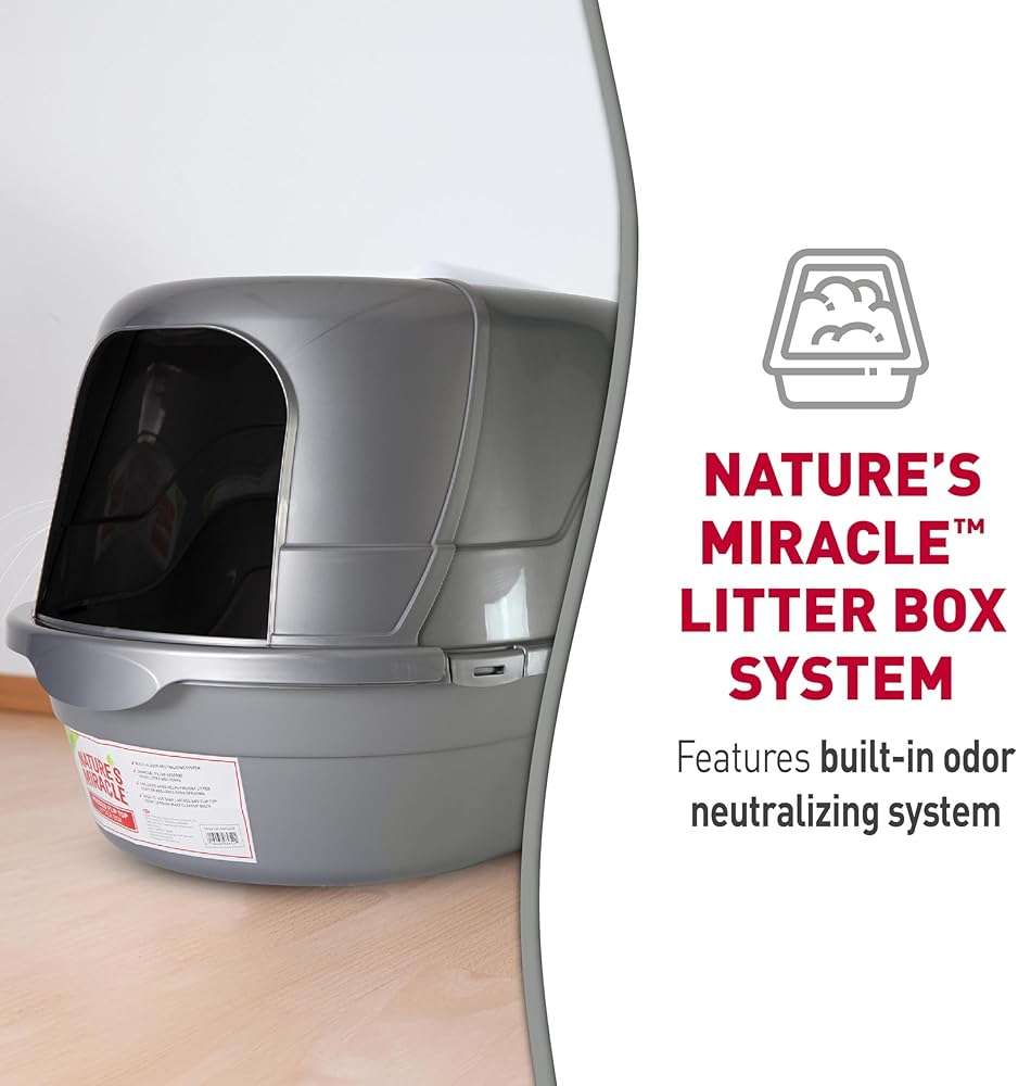 Nature’s Miracle Hooded Flip Top Litter Box for Cats, With Built-In Odor Control Charcoal Filter - Image 3