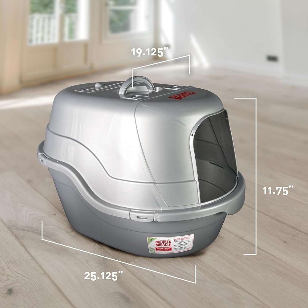 Nature’s Miracle Hooded Flip Top Litter Box for Cats, With Built-In Odor Control Charcoal Filter - Image 7