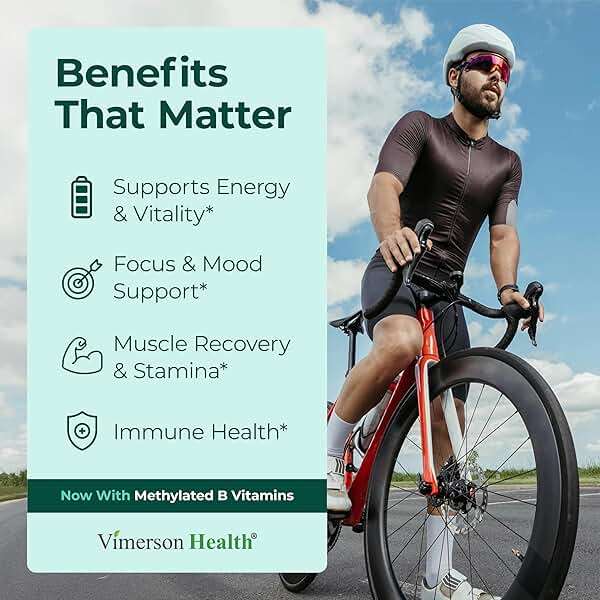 Vimerson Health Multivitamin for Men: Methylated B Vitamins, Chelated Minerals and Bioavailable D3 for Focus and Energy Support – Daily Mens Multivitamins and Multiminerals – 60 Capsules - Image 2