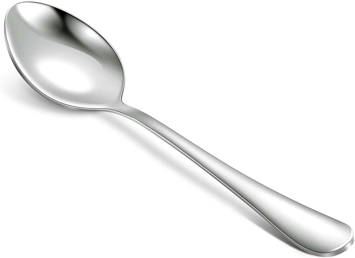 Hiware Dinner Spoons Set, Food Grade Stainless Steel Spoons Silverware for Home, Kitchen or Restaurant - Mirror Polished, Dishwasher Safe, Set of 12, 7.3 Inch - Image 1