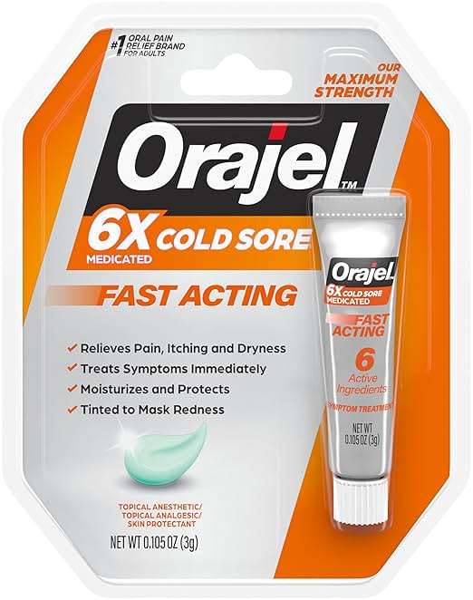 Orajel Moisturelock Cold Sore Symptom Treatment, Cream 0.105 oz (Packaging May Vary) - Image 1