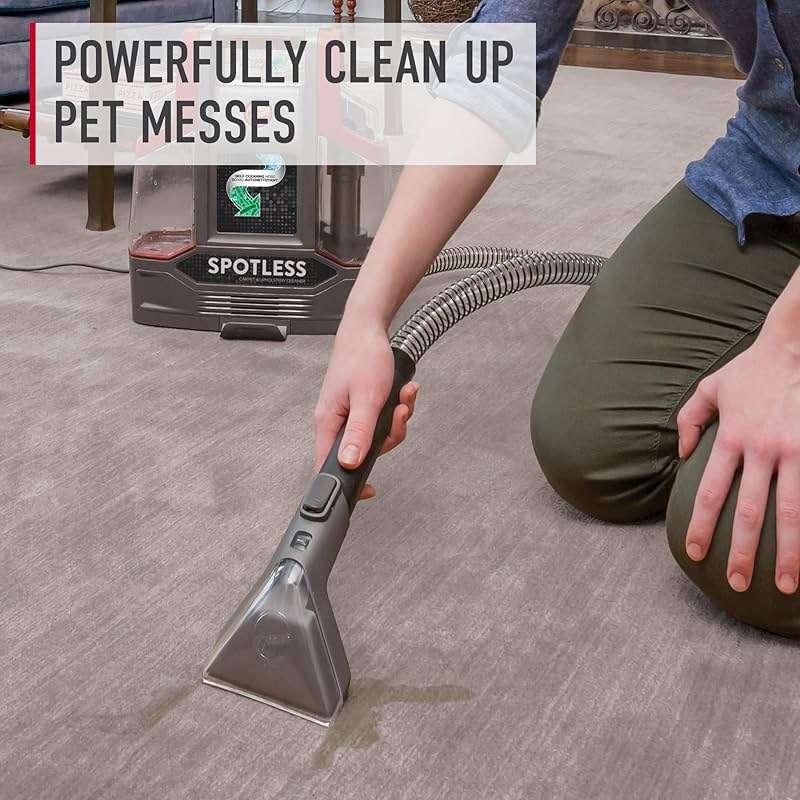 Hoover Spotless Portable Carpet + Upholstery Spot Cleaner Machine, Lightweight Shampooer Machine, Pet Stain Remover, Car and Auto Detailer, Pair with Hoover Carpet Cleaner Solution - Image 4