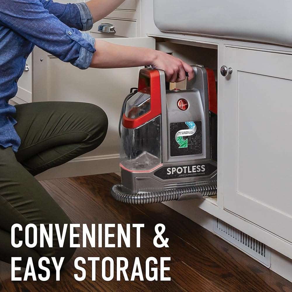 Hoover Spotless Portable Carpet + Upholstery Spot Cleaner Machine, Lightweight Shampooer Machine, Pet Stain Remover, Car and Auto Detailer, Pair with Hoover Carpet Cleaner Solution - Image 8