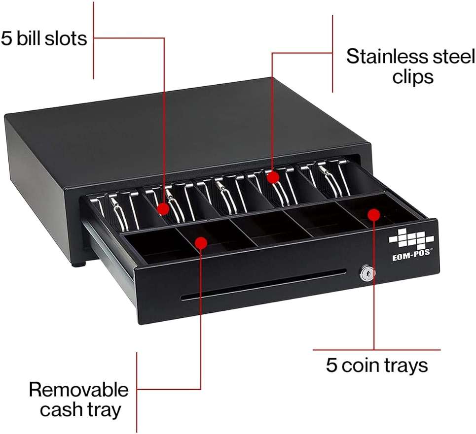 EOM-POS Hardware Bundle - Cash Drawer and Thermal Receipt Printer,[Compatible with Square Stand and Register] - Image 5