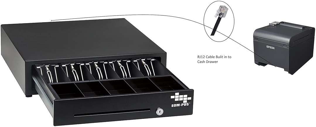 EOM-POS Hardware Bundle - Cash Drawer and Thermal Receipt Printer,[Compatible with Square Stand and Register] - Image 6
