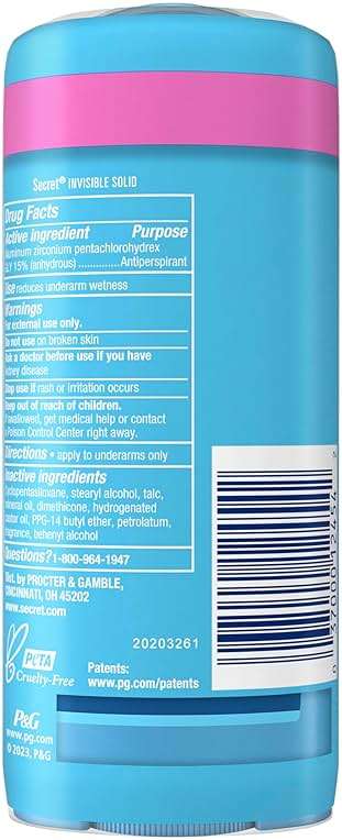 Secret Antiperspirant and Deodorant for Women, 24hr Sweat & Odor Protection, PH Balanced Protection, Gentle on Skin, Wide Solid, Powder Fresh Scent, 2.7 oz (Pack of 2) - Image 9