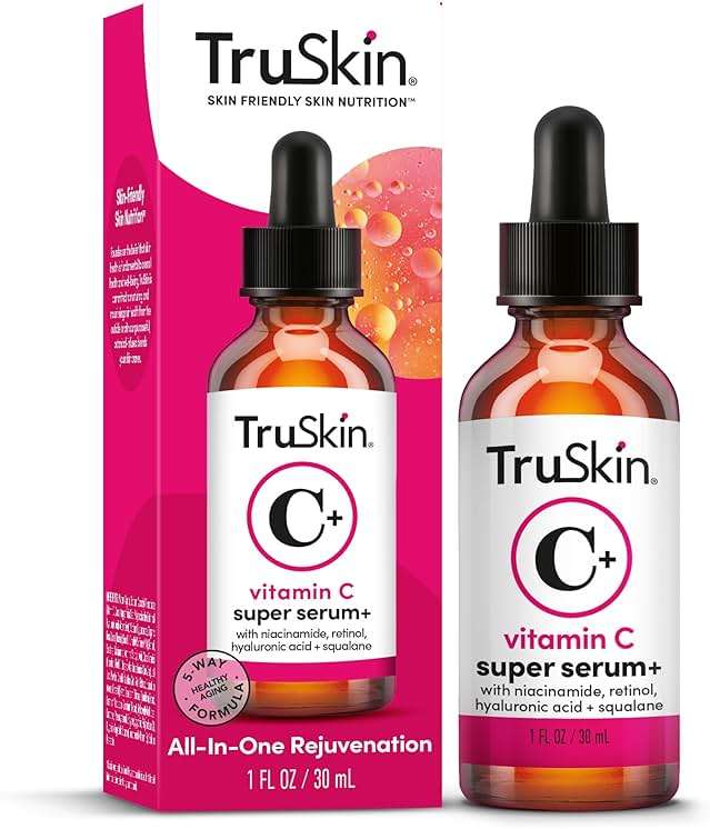TruSkin Vitamin C Super Serum for Face - Five Skin Benefits in One Serum with Vitamin C, Retinol, Niacinamide, Hyaluronic Acid & Squalane - Brighten, Firm & Smooth the Look of Skin - 1 fl oz - Image 1