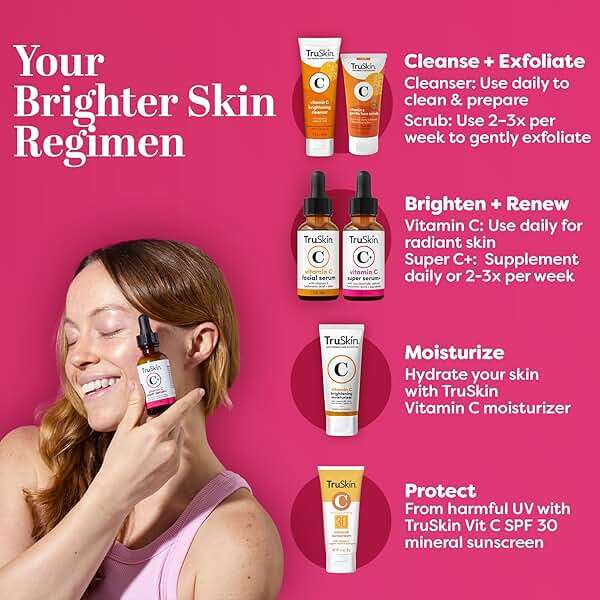 TruSkin Vitamin C Super Serum for Face - Five Skin Benefits in One Serum with Vitamin C, Retinol, Niacinamide, Hyaluronic Acid & Squalane - Brighten, Firm & Smooth the Look of Skin - 1 fl oz - Image 6