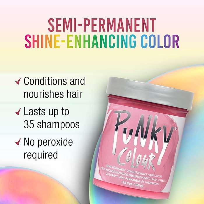 Punky Cotton Candy Semi Permanent Hair Color - Vegan & Cruelty-Free Conditioning Vibrant Pink Hair Dye, Lasts Up to 35 Washes, 3.5 fl oz - Image 2