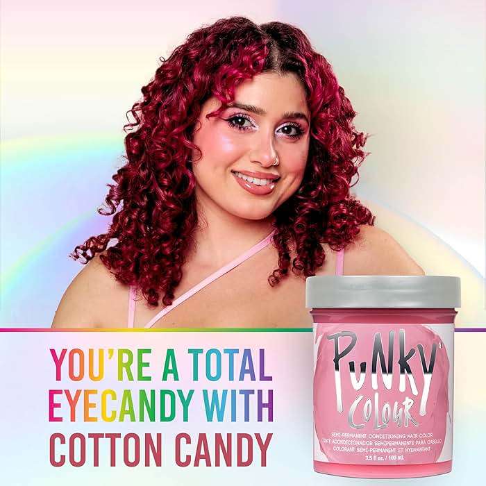 Punky Cotton Candy Semi Permanent Hair Color - Vegan & Cruelty-Free Conditioning Vibrant Pink Hair Dye, Lasts Up to 35 Washes, 3.5 fl oz - Image 3
