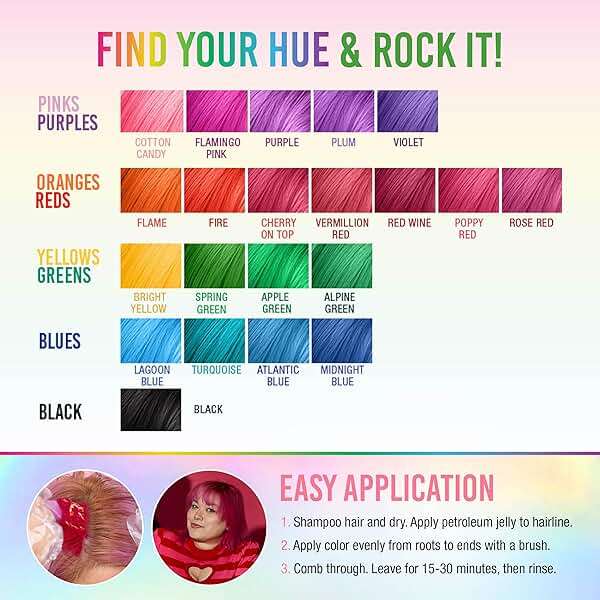 Punky Cotton Candy Semi Permanent Hair Color - Vegan & Cruelty-Free Conditioning Vibrant Pink Hair Dye, Lasts Up to 35 Washes, 3.5 fl oz - Image 6