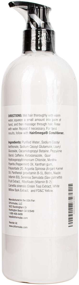 DrFormulas HairOmega DHT Blocker Shampoo + Conditioner with Moroccan Argan Oil, Jojoba Oil, Avocado Oil (Sulfate Free Shampoo + Conditioner Set) - Image 3