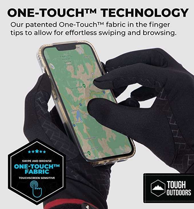 Tough Outdoors Winter Gloves - Mens Cold Weather Gloves - Touchscreen Winter Running Gear - Water-Resistant Cold Weather Gear - Image 3