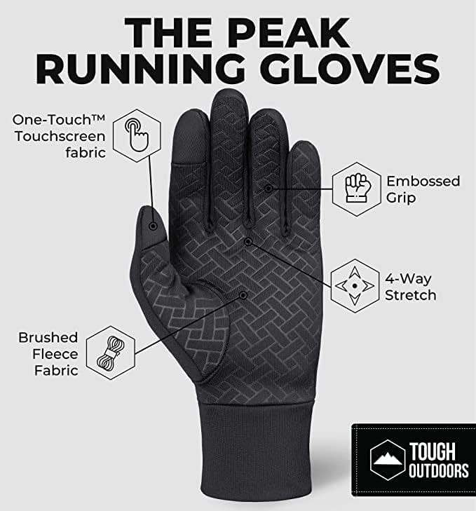 Tough Outdoors Winter Gloves - Mens Cold Weather Gloves - Touchscreen Winter Running Gear - Water-Resistant Cold Weather Gear - Image 4