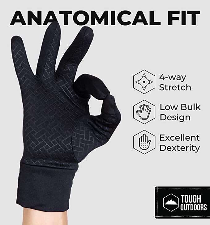 Tough Outdoors Winter Gloves - Mens Cold Weather Gloves - Touchscreen Winter Running Gear - Water-Resistant Cold Weather Gear - Image 6