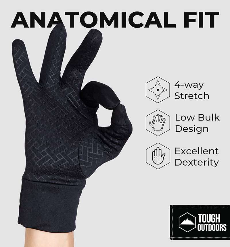 Tough Outdoors Winter Gloves - Mens Cold Weather Gloves - Touchscreen Winter Running Gear - Water-Resistant Cold Weather Gear - Image 10