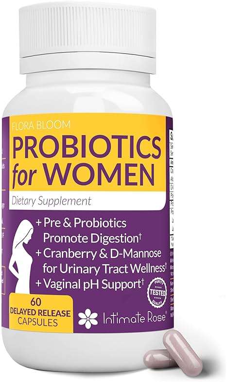 Complete Vaginal Probiotics for Women - w/Added Cranberry, D-mannose to Promote Urinary Tract, Bladder, Gut & Vaginal Health - pH Balance for Women - Support UTI, BV, YI - 60 Vegan Capsules - Image 1