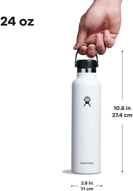 Hydro Flask Water Bottle - Insulated Stainless Steel - Non Spill, Leakproof in 24 Oz White - Image 3
