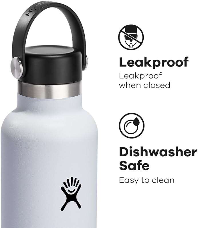 Hydro Flask Water Bottle - Insulated Stainless Steel - Non Spill, Leakproof in 24 Oz White - Image 6