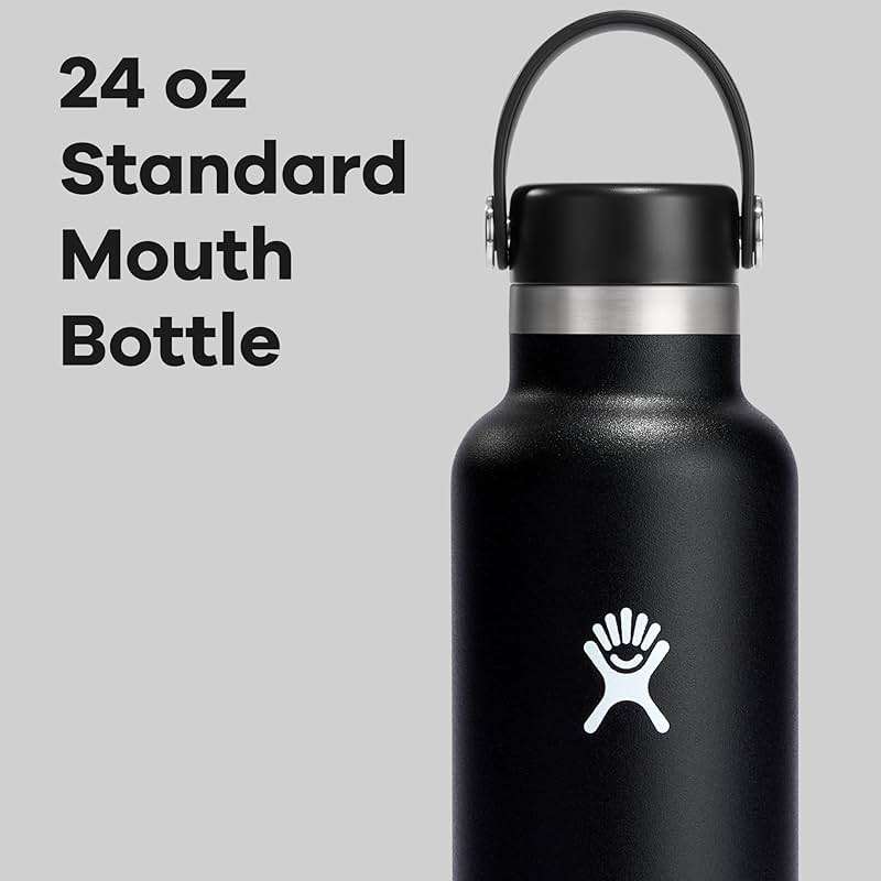 Hydro Flask Water Bottle - Insulated Stainless Steel - Non Spill, Leakproof in 24 Oz Black - Image 5