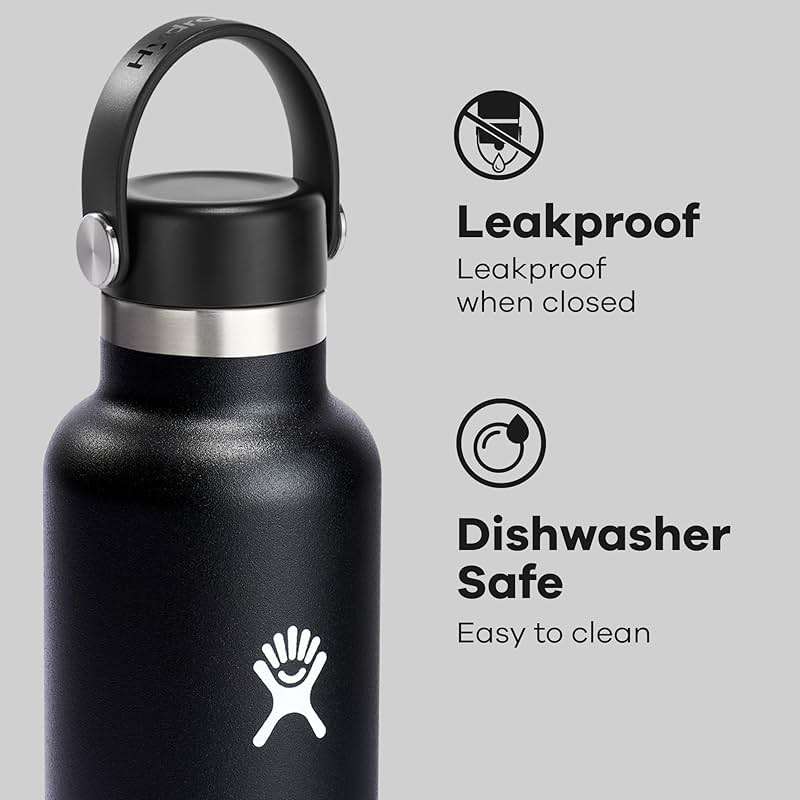 Hydro Flask Water Bottle - Insulated Stainless Steel - Non Spill, Leakproof in 24 Oz Black - Image 6